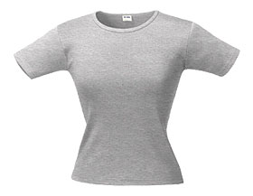 Сувенир, подарок - Футболка женская LADY 220 с круглым вырезом, темный меланж