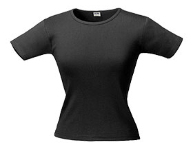 Сувенир, подарок - Футболка женская LADY 220 с круглым вырезом, черная